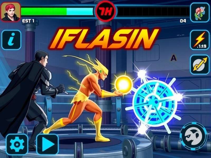 Iconic Flash Champion gameplay screenshot showing multiple characters in combat